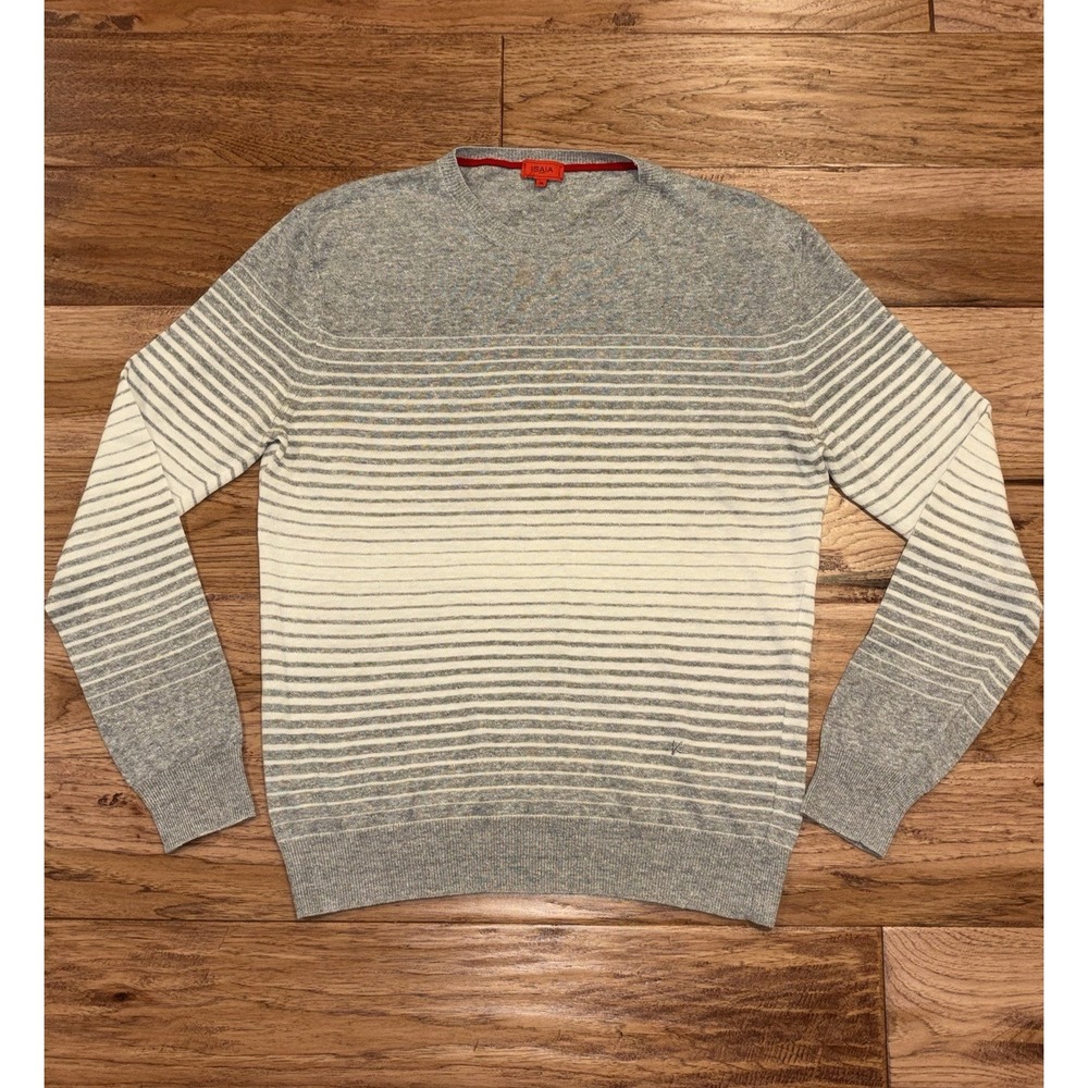 ISAIA micro-striped ombre gradient pattern crewneck sweater grey Men's M